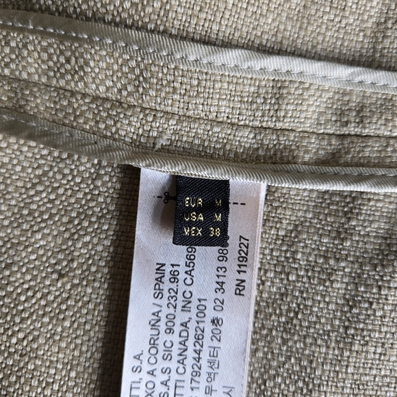 Massimo Dutti M linen vest sleeveless blazer, tan - Picture 3 of 8